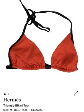 Hermès Red and Black Triangle Bikini Top
